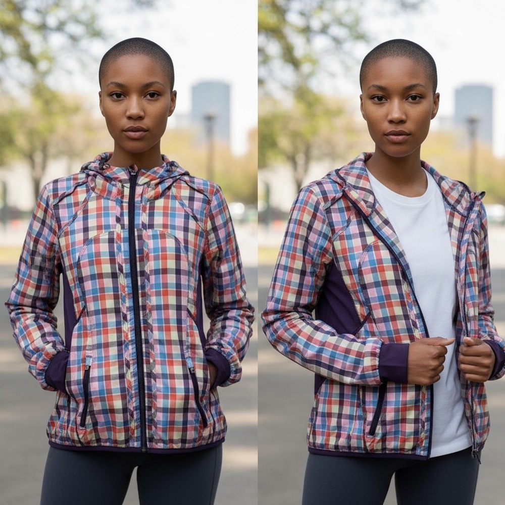 UBER RARE!🍒 LULULEMON SEAWHEEZE 2014 Special Edit Pass Me Plaid Jacket Sz.8